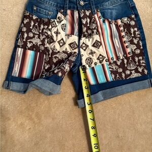 Patchwork Denim Women Shorts